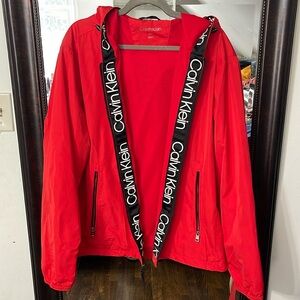 Red weather resistant jacket